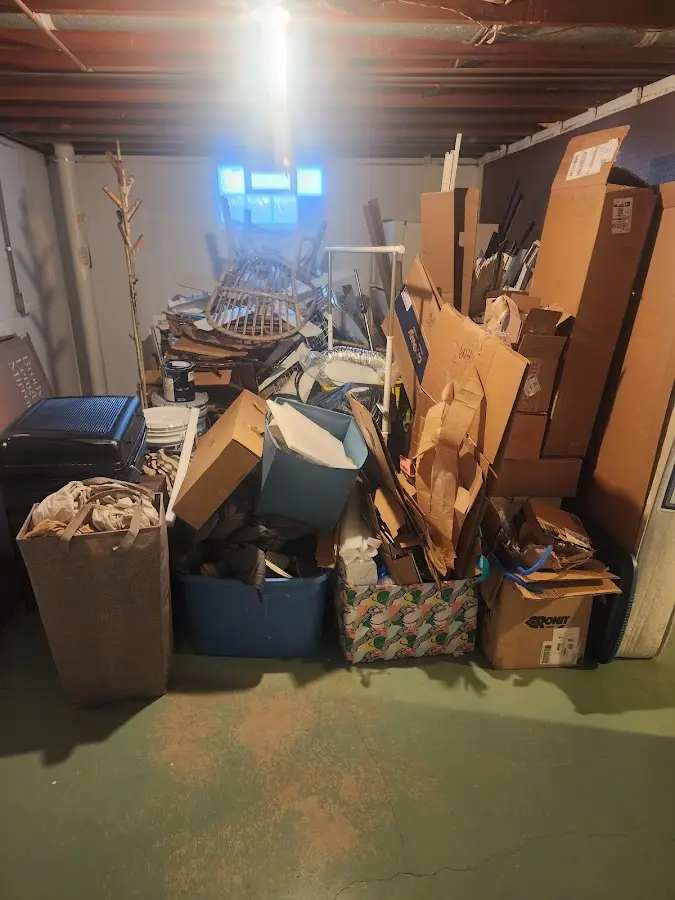 Roll-off dumpster container at job site for 6 Yard Dumpster Rental in Rittman